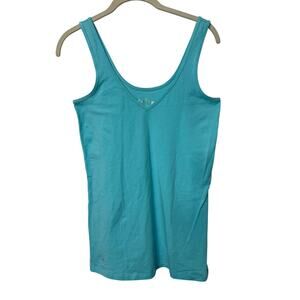 Lilly Pulitzer V Neck Sleeveless Tank Top Sz Medium Light Turquoise